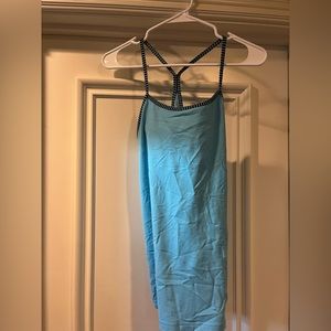 Blue tank top with built in bra